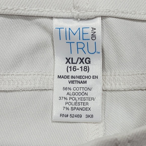 Time And Tru Jeans Women XL White High Rise Pull On Cuffed Jegging Stretch Denim - Picture 3 of 9